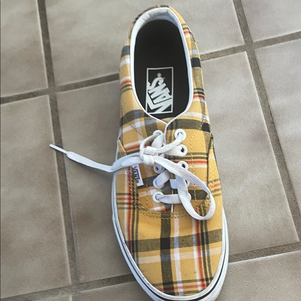 Vans Yellow Plaid Sneakers